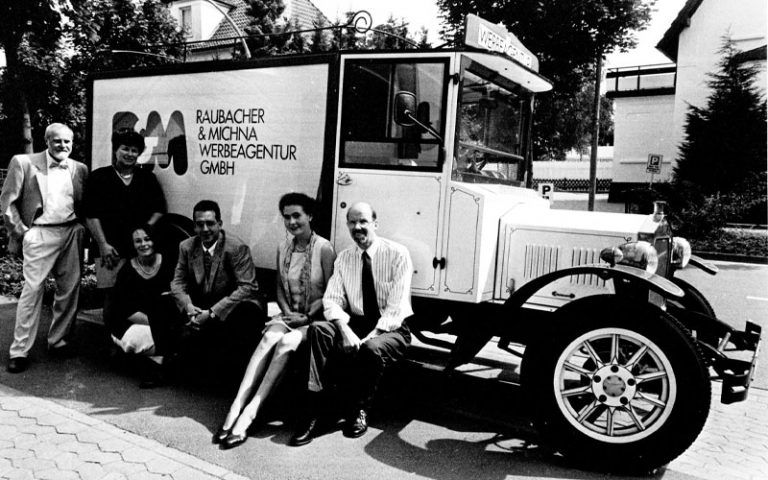 Frank Michna mit Kollegen der ersten Werbeagentur